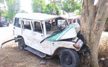 बाइक में बोलेरो ने मारी जोरदार टक्कर फिर खुद पेड़ से जा टकराई, 5 की मौत