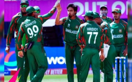 बांग्लादेश की टीम  टी20 वर्ल्ड कप 2024 में पहुंचा दूसरे नंबर पर