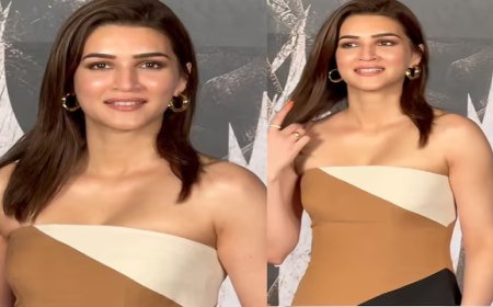 कृति सनोन  का कलर ब्लॉक ड्रेस धूम मचाने के लिए काफी है ,ये लुक देखकर दिवाने हुए फैन