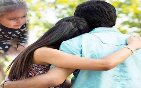 पति का नही भाया काला रंग तो भाग गई  प्रेमी संग महिला,बिलख रही माँ के लिए छोटी बच्ची