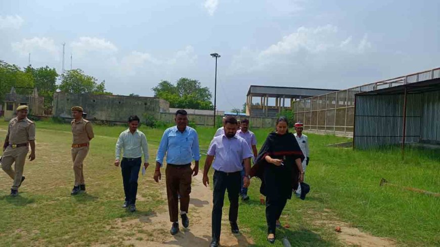 डीएम ने जिला स्टेडियम में निर्माणाधीन विभिन्न परियोजनाओं का किया औचक स्थलीय निरीक्षण