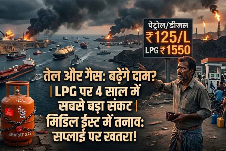 तेल और गैस   के  बढ़ेंगे दाम ?   LPG पर 4 साल में सबसे बड़ा संकट, क्या मिडिल ईस्ट में तनाव से सप्लाई पर खतरे की संकेत
